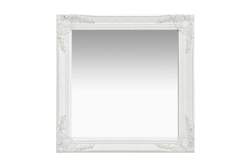 Väggspegel barockstil 60x60 cm vit - Vit - Hallspegel - Väggspegel