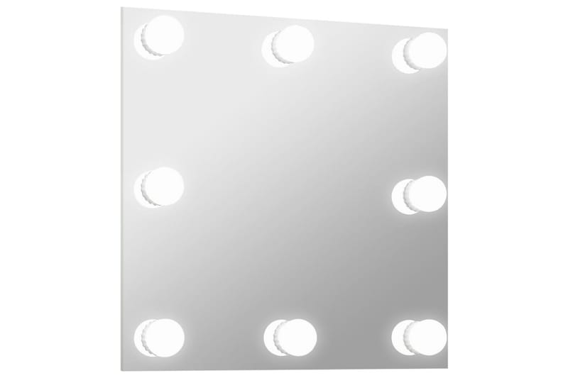 Väggspegel med LED-belysning fyrkantig - Silver - Hallspegel - Väggspegel