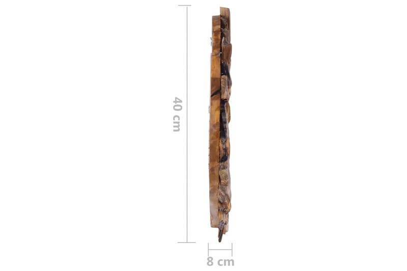 Väggspegel rund 40 cm teak - Brun - Hallspegel - Väggspegel