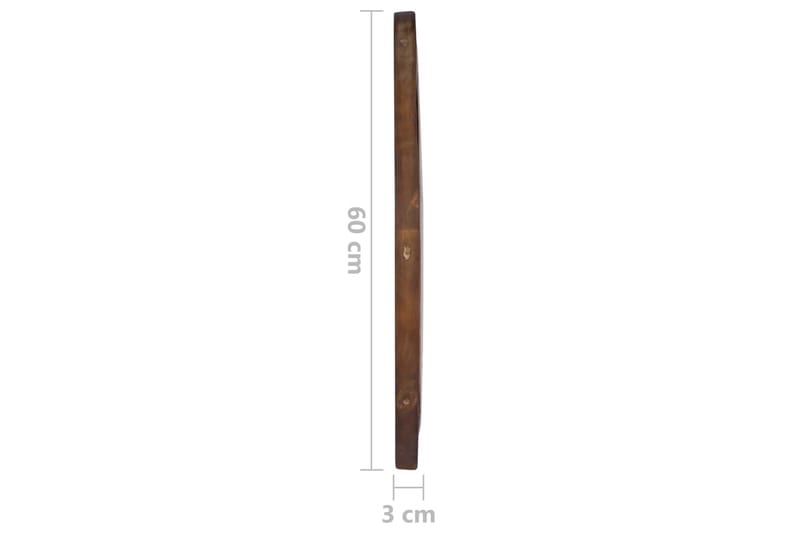 Väggspegel rund 60 cm teak - Brun - Hallspegel - Väggspegel