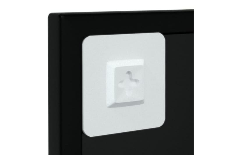 Väggspegel svart 100x40 cm metall - Svart - Hallspegel - Väggspegel