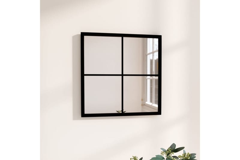 Väggspegel svart 40x40 cm metall - Svart - Hallspegel - Väggspegel