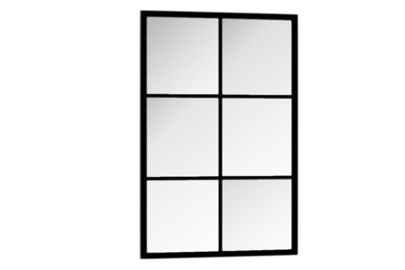 Väggspegel svart 60x40 cm metall - Svart - Hallspegel - Väggspegel
