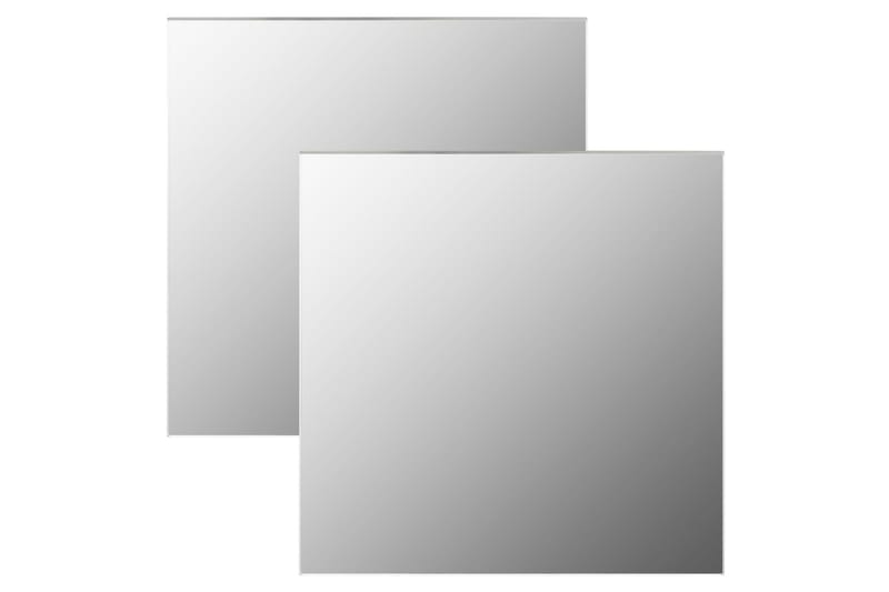 Väggspeglar 2 st 40x40 cm fyrkantig glas - Silver - Hallspegel - Väggspegel