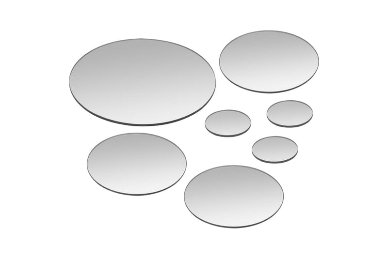 Väggspeglar 7 st rund glas - Silver - Hallspegel - Väggspegel