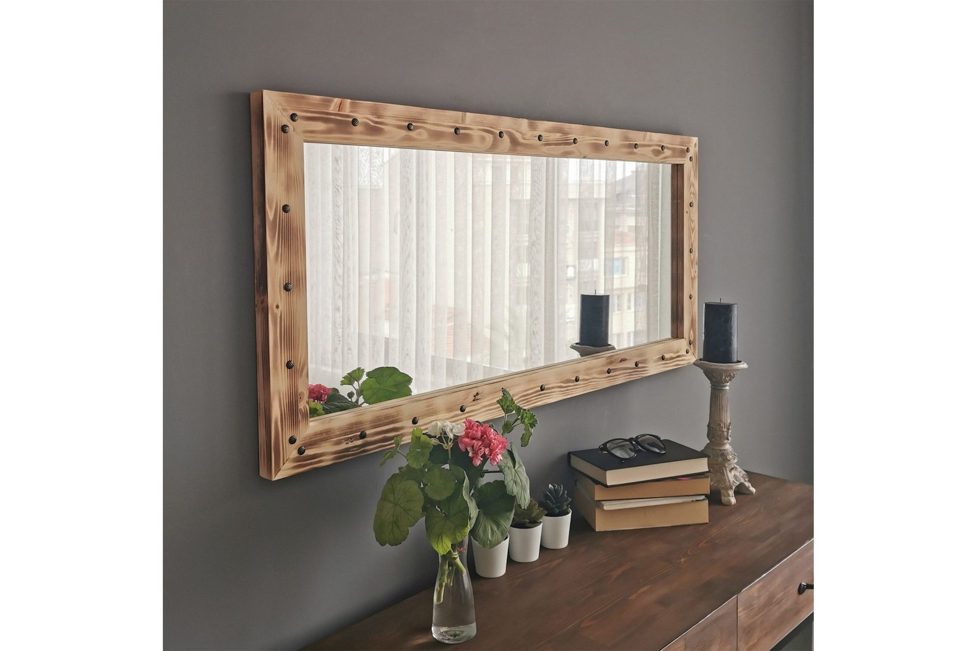 Bahiya Dekorationsspegel 110 cm - Valnöt