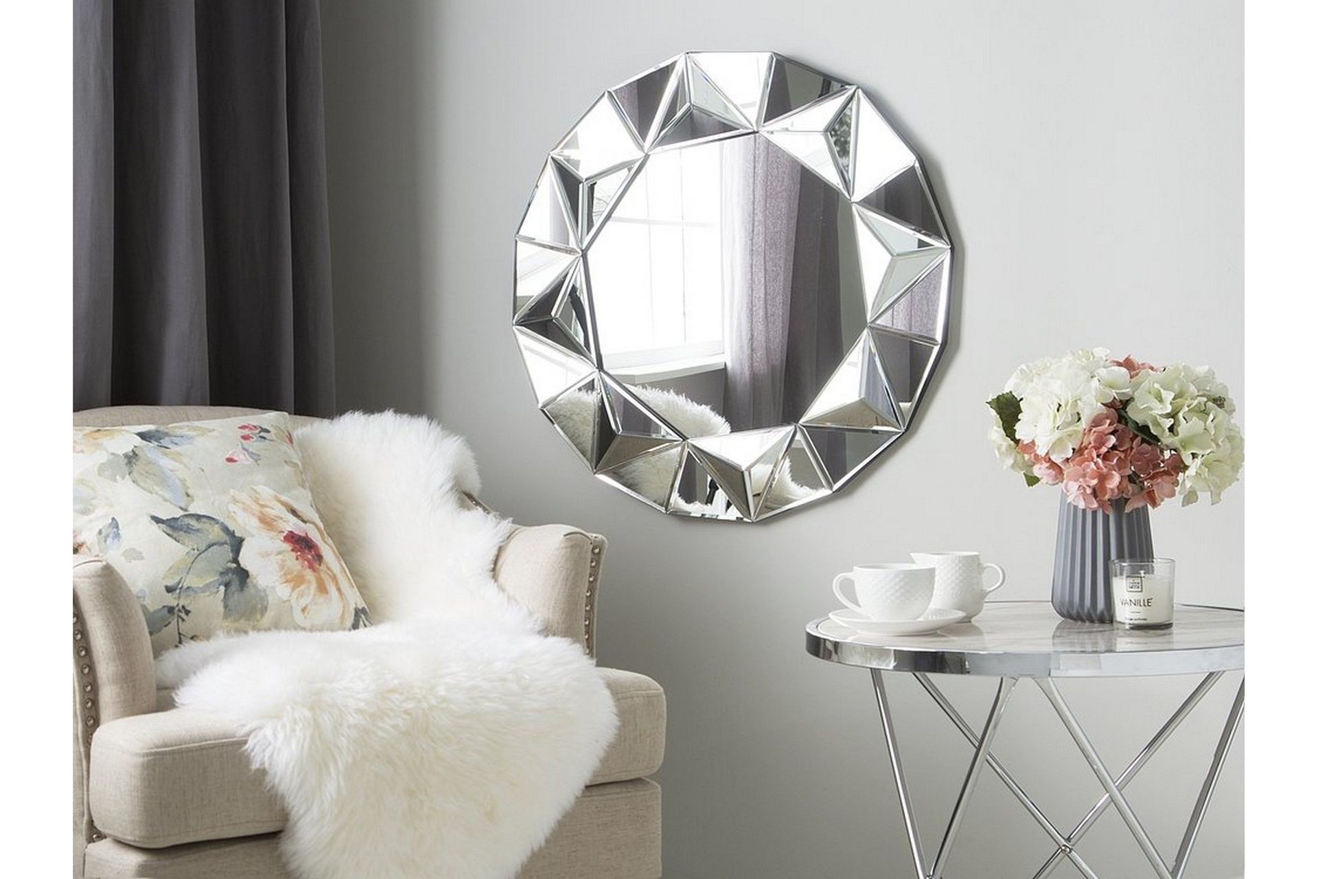 Habay Spegel 70 cm - Silver