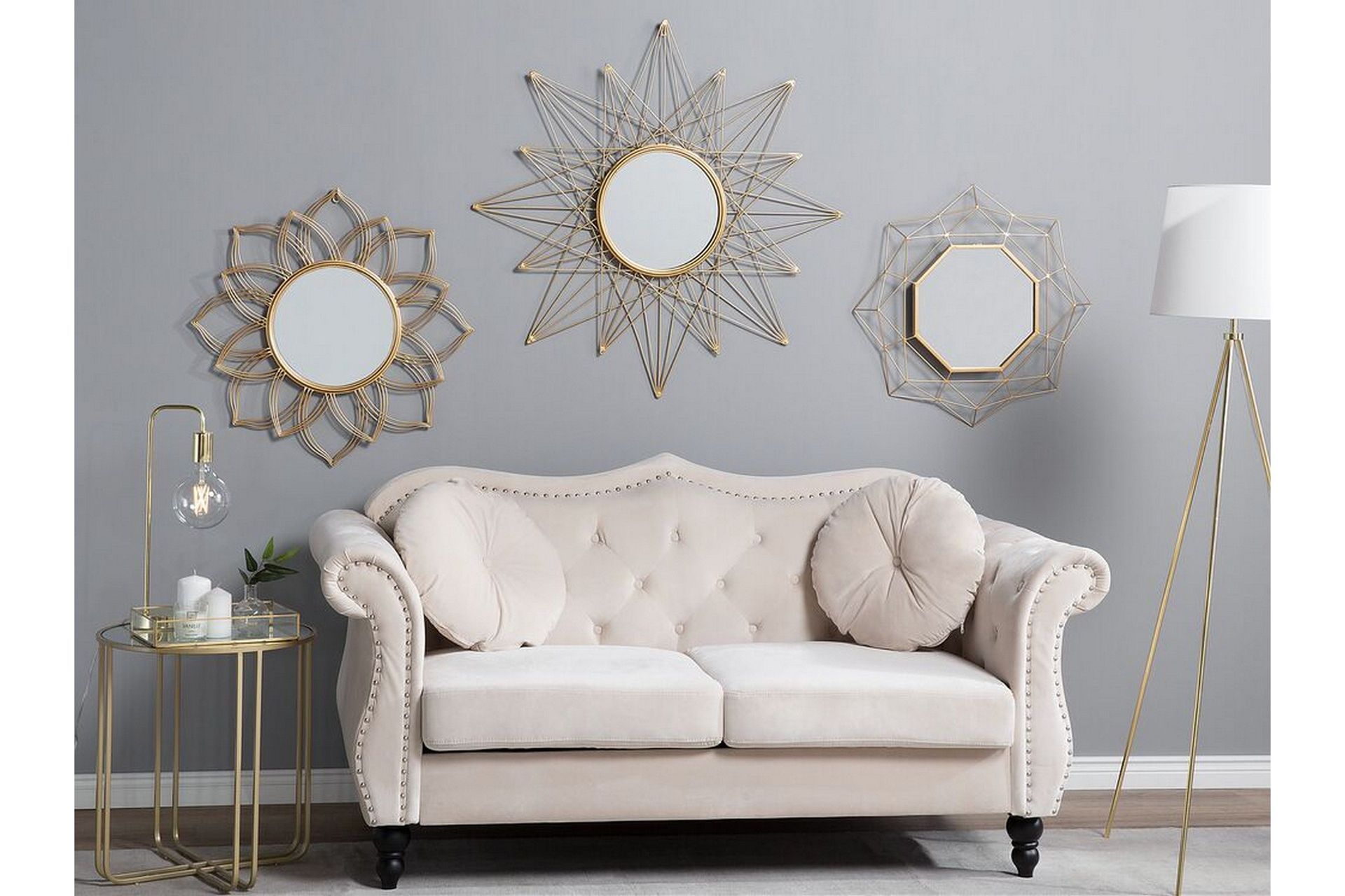 Hillion Spegel 50 cm - Guld