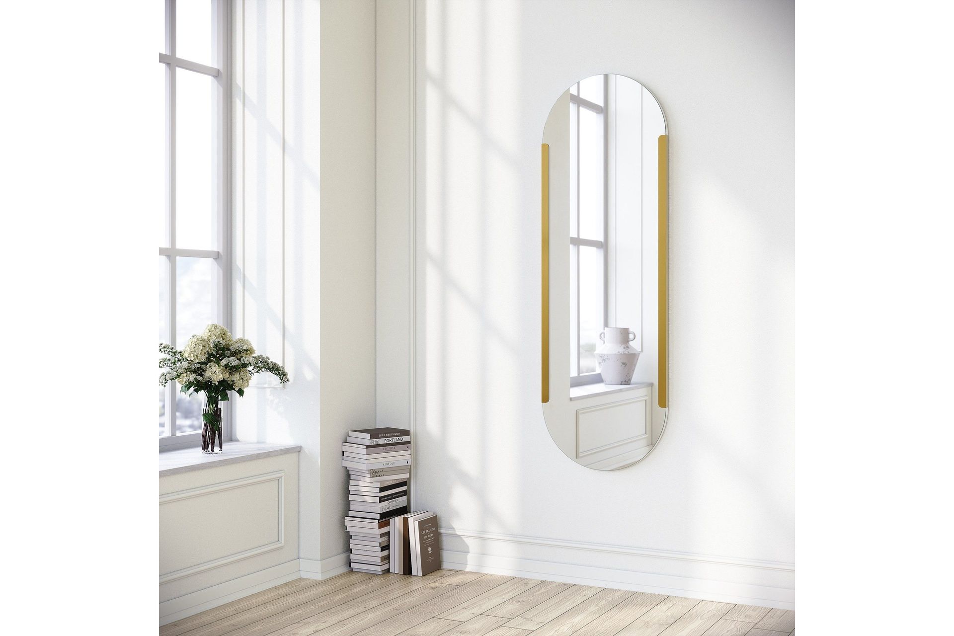 Ingang Spegel 50 cm Rektangulär - Guld