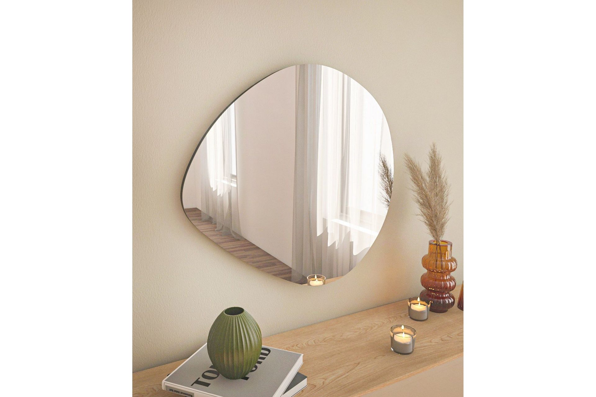 Omilo Spegel 60 cm Asymmetrisk - Svart