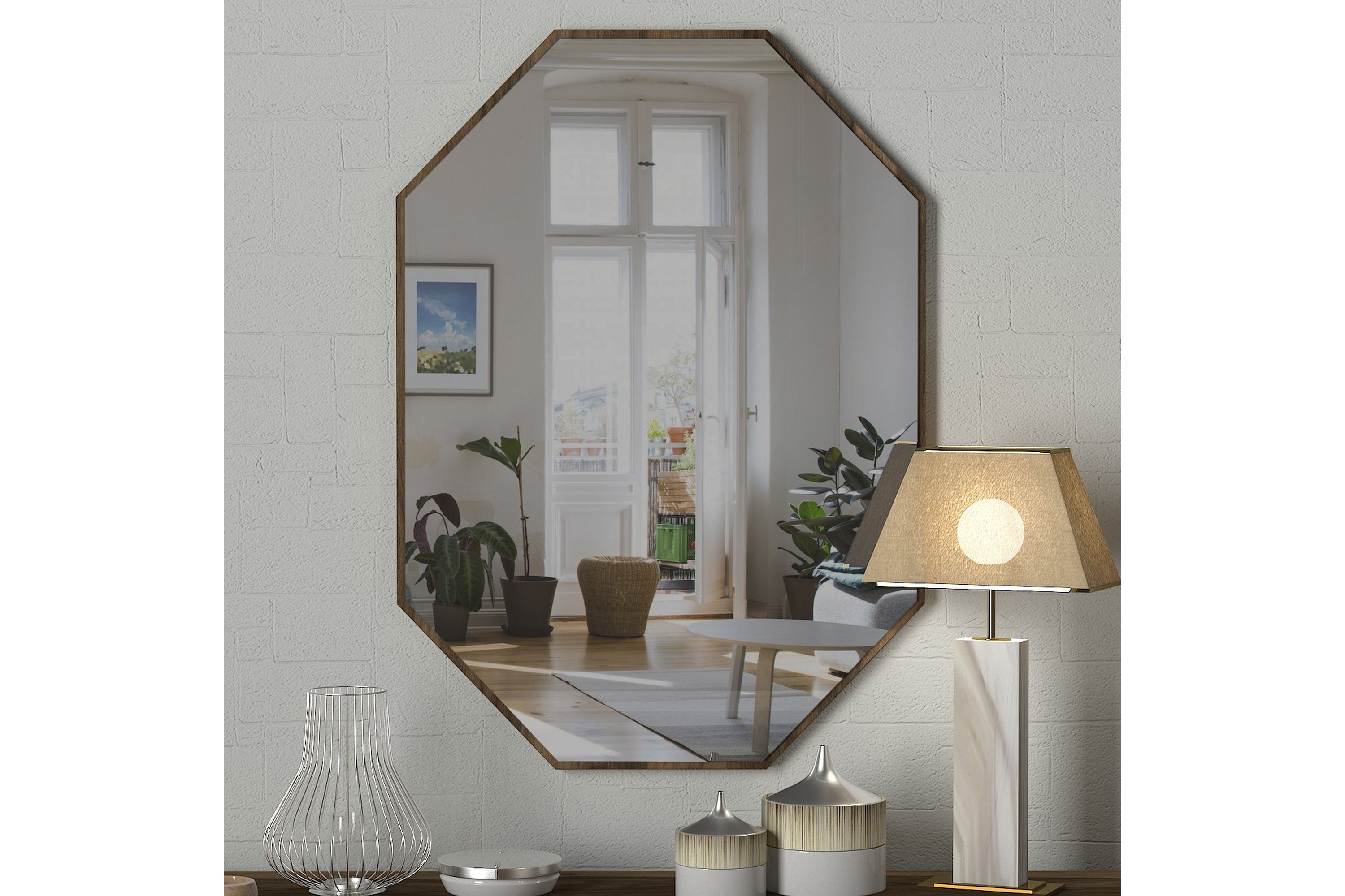 Spegel Antorion 70 cm Valnöt