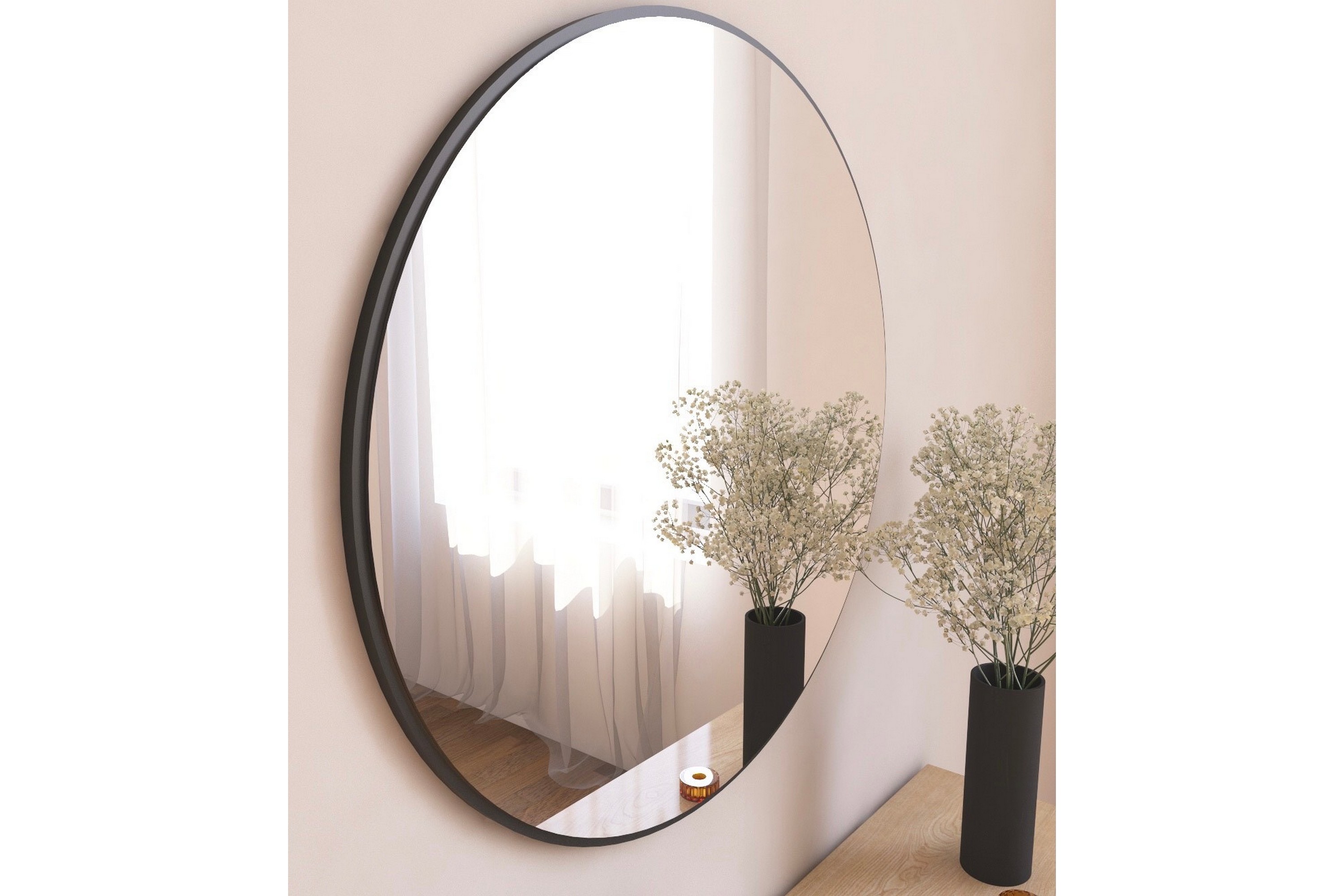 Spegel Buhem 60 cm Rund Svart
