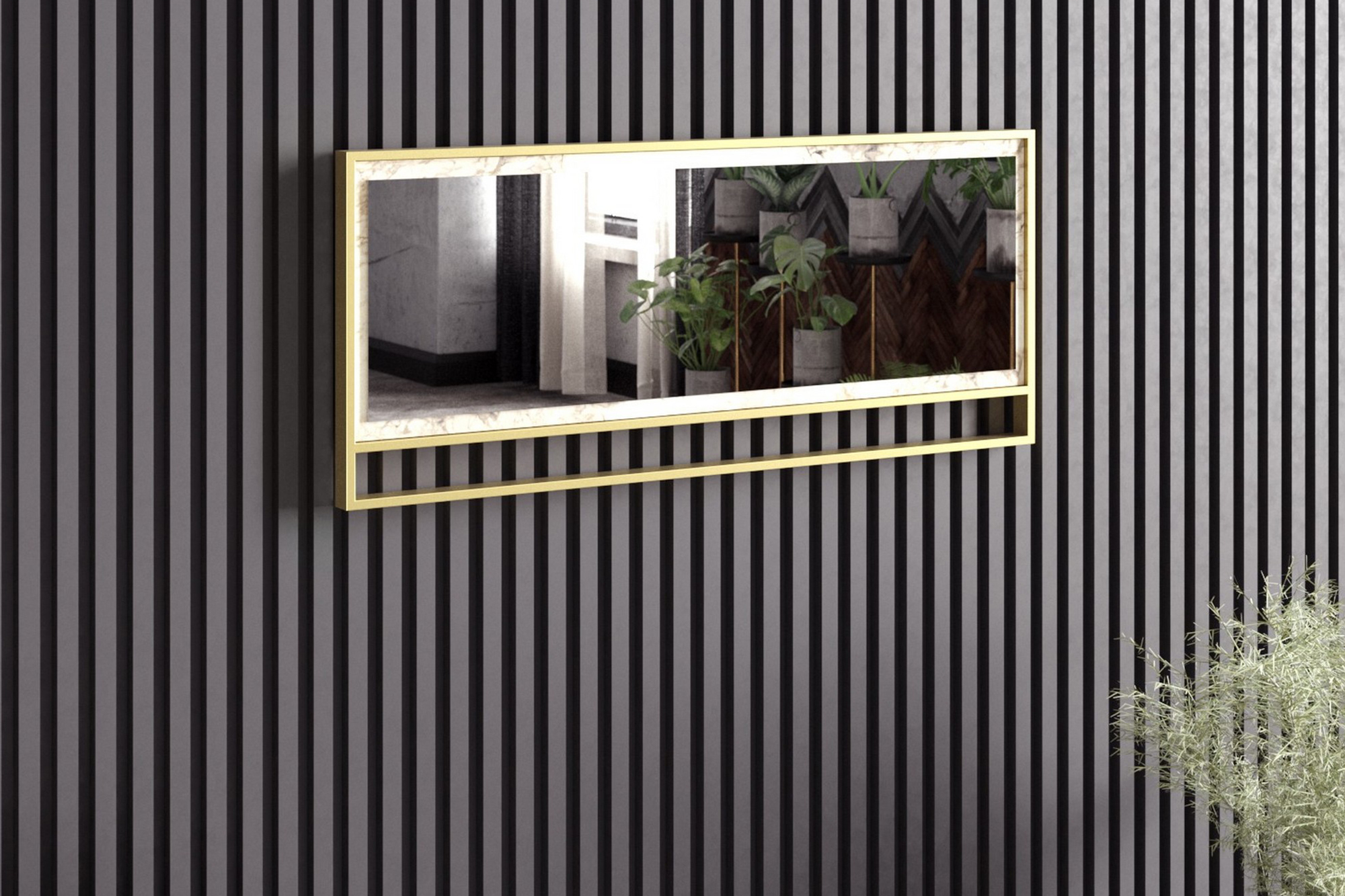 Spegel Chrostopher 90 cm GuldVit