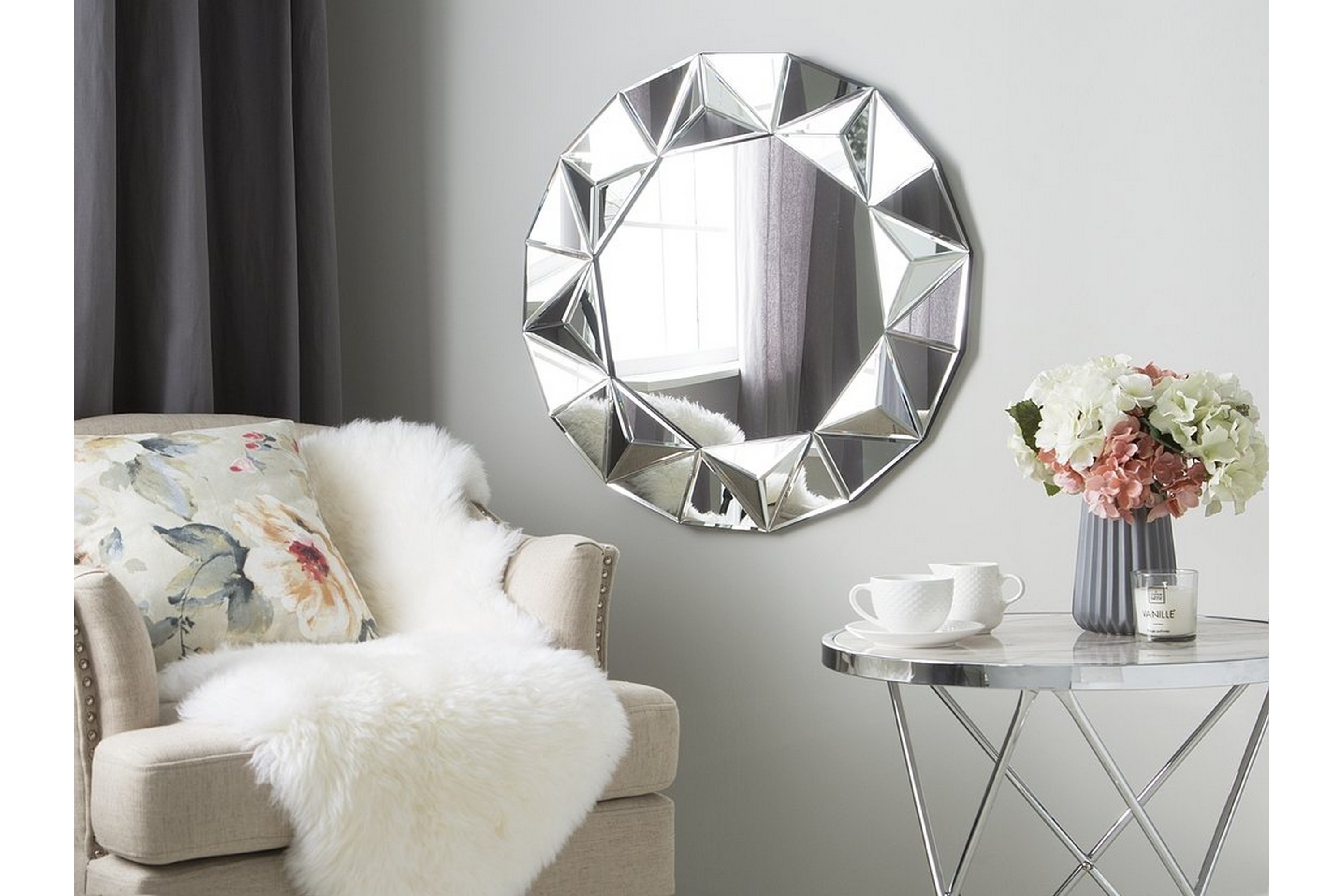 Spegel Habay 70 cm Silver