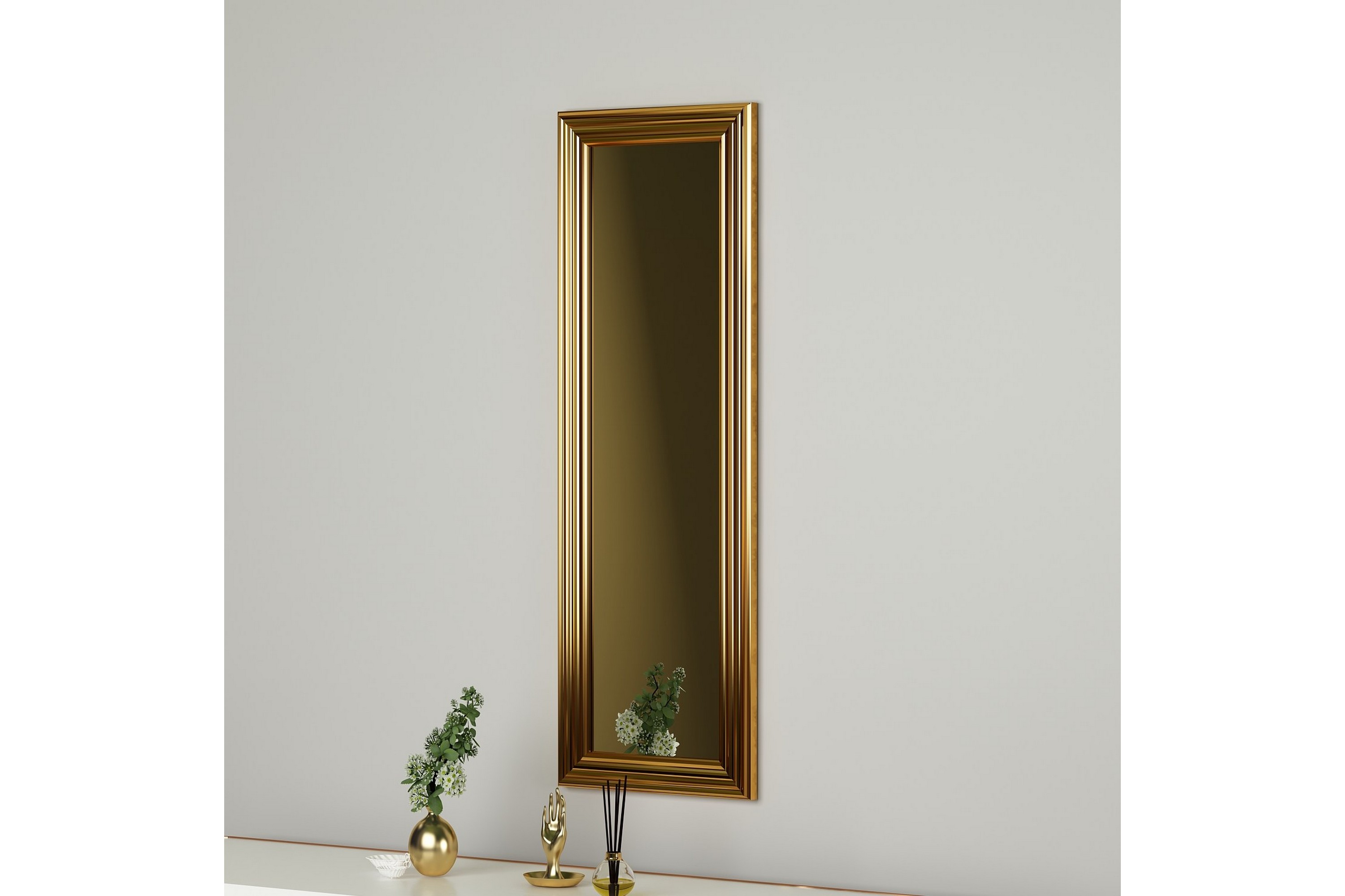 Spegel Ovea 30 cm Rektangulär Guld