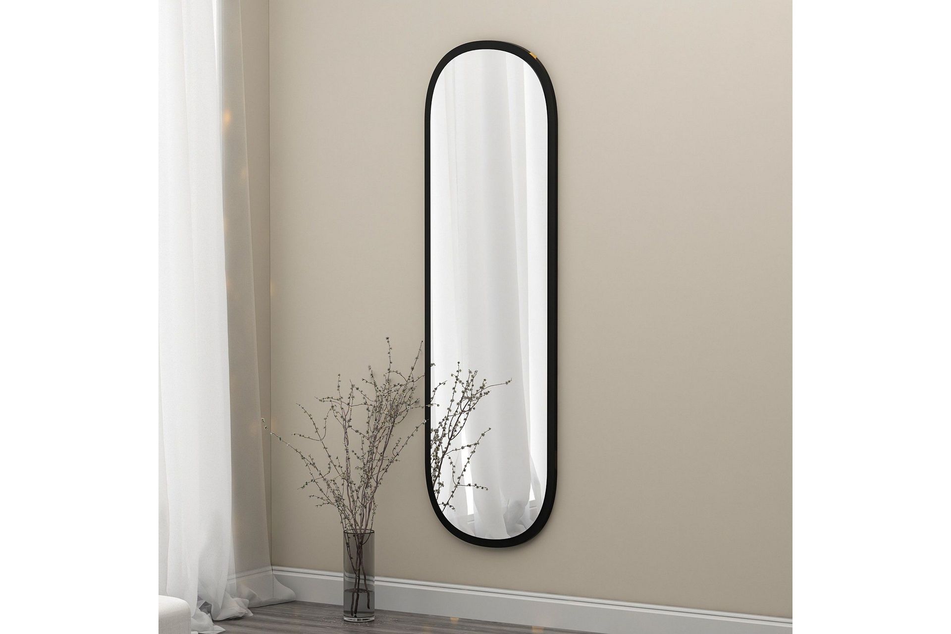 Zeos Spegel 40 cm Rektangulär - Svart