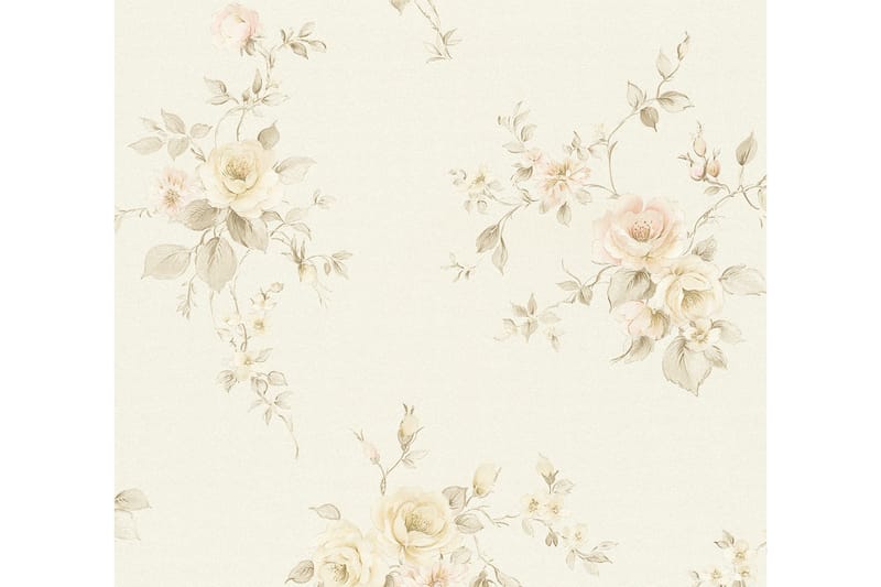 Blommig Tapet Romantico Ovävd Beige - Mönstrad tapet - Tapeter sovrum & sovrumstapet - Kökstapeter - Tapeter vardagsrum