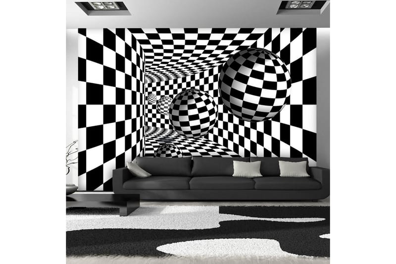 Fototapet Black & White Corridor 300x210 - Artgeist sp. z o. o. - Tapeter vardagsrum - Fototapet - Kökstapeter - Tapeter sovrum & sovrumstapet