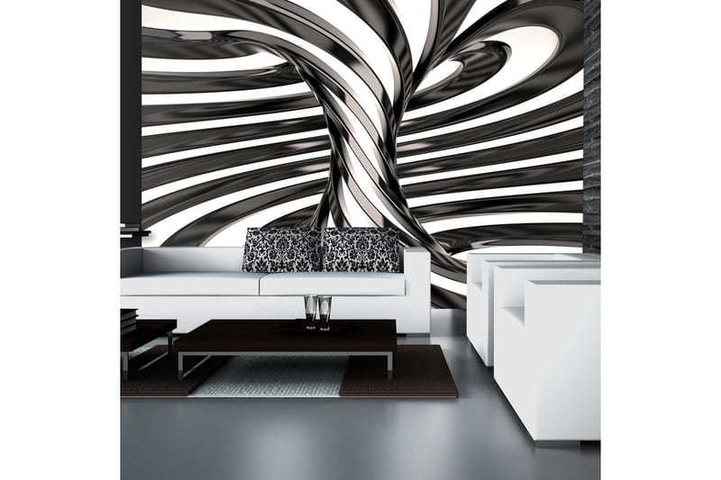 Fototapet Black And White Swirl 100x70 - Artgeist sp. z o. o. - Tapeter vardagsrum - Fototapet - Kökstapeter - Tapeter sovrum & sovrumstapet