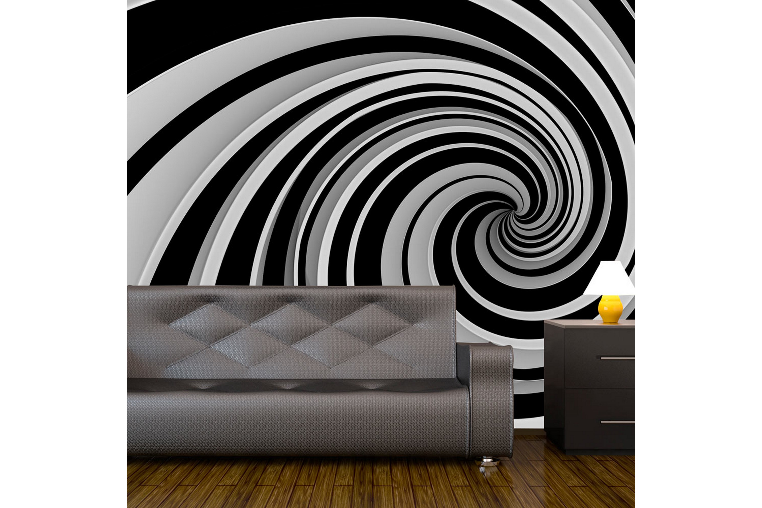 Fototapet Black And White Swirl 200x154 - Artgeist sp. z o. o.