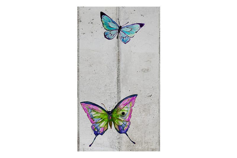 Fototapet Butterflies And Concrete 50x1000 - Artgeist sp. z o. o. - Tapeter vardagsrum - Fototapet - Kökstapeter - Tapeter sovrum & sovrumstapet