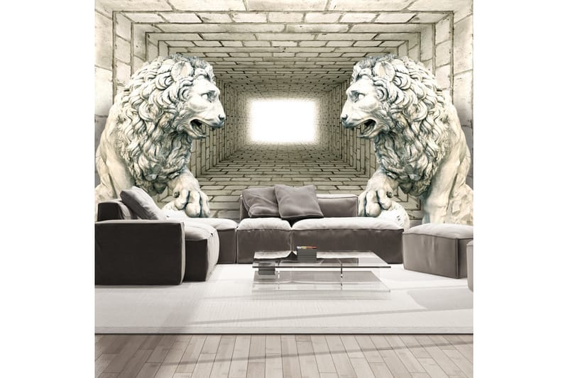 Fototapet Chamber Of Lions 200x140 - Artgeist sp. z o. o. - Tapeter vardagsrum - Fototapet - Kökstapeter - Tapeter sovrum & sovrumstapet