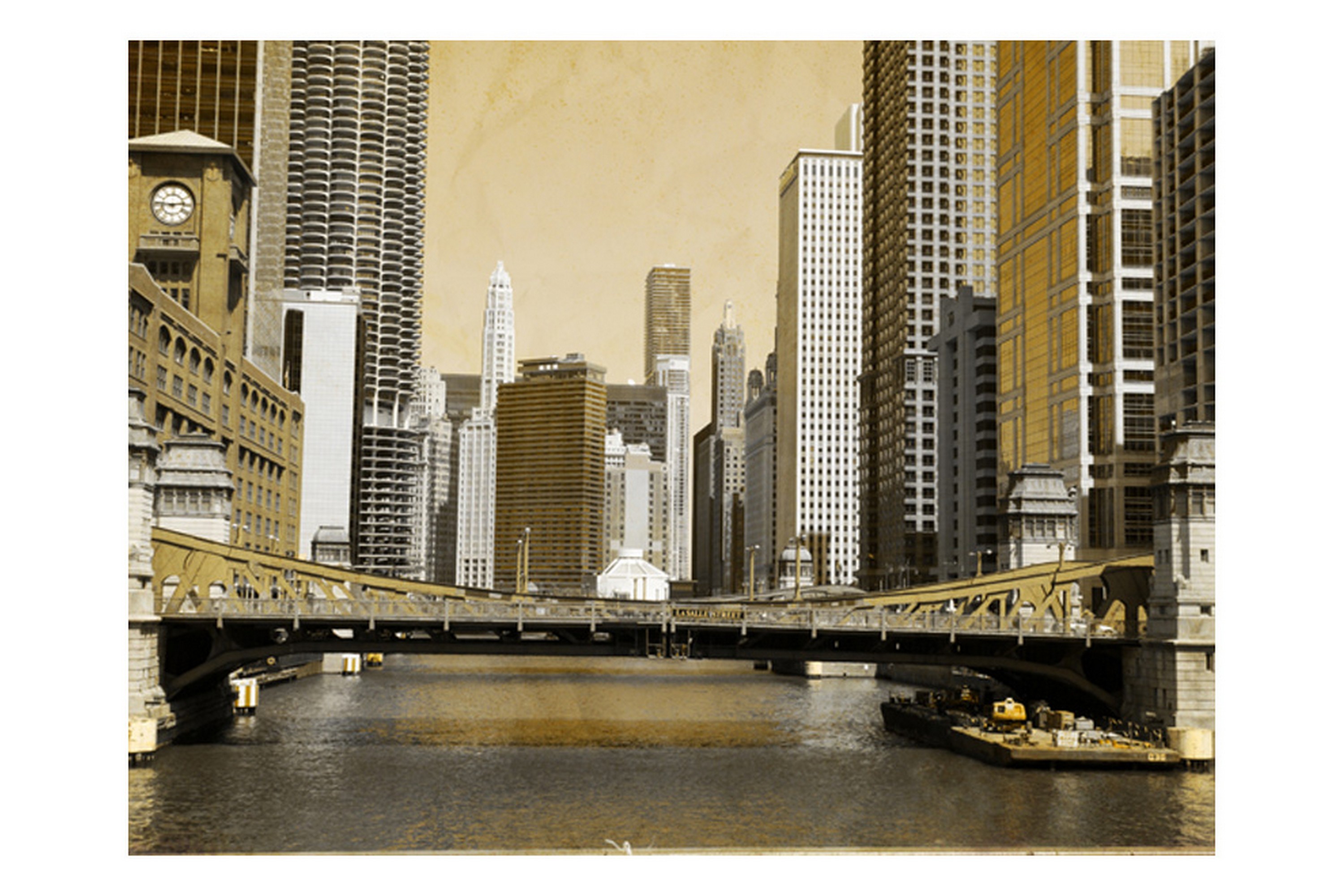 Fototapet Chicagos Brygga Tappning Effekt 200x154 - Artgeist sp. z o. o.