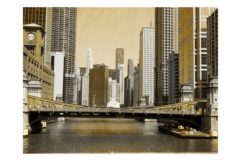 Fototapet Chicagos Brygga Tappning Effekt 250x193 - Artgeist sp. z o. o. - Tapeter vardagsrum - Fototapet - Kökstapeter - Tapeter sovrum & sovrumstapet