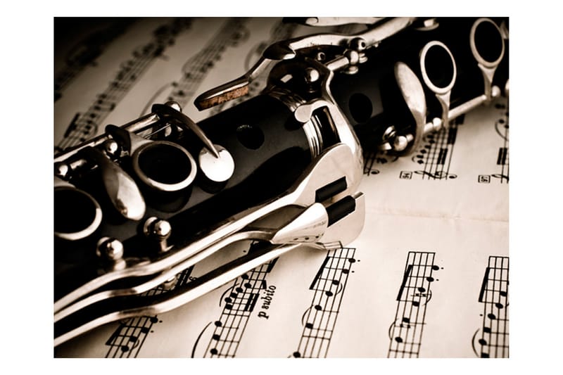 Fototapet Clarinet And Music Notes 300x231 - Artgeist sp. z o. o. - Tapeter vardagsrum - Fototapet - Kökstapeter - Tapeter sovrum & sovrumstapet