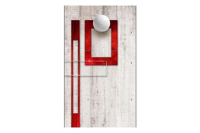 Fototapet Concrete Red Frames And White Knobs 50x1000 - Artgeist sp. z o. o. - Tapeter vardagsrum - Fototapet - Kökstapeter - Tapeter sovrum & sovrumstapet