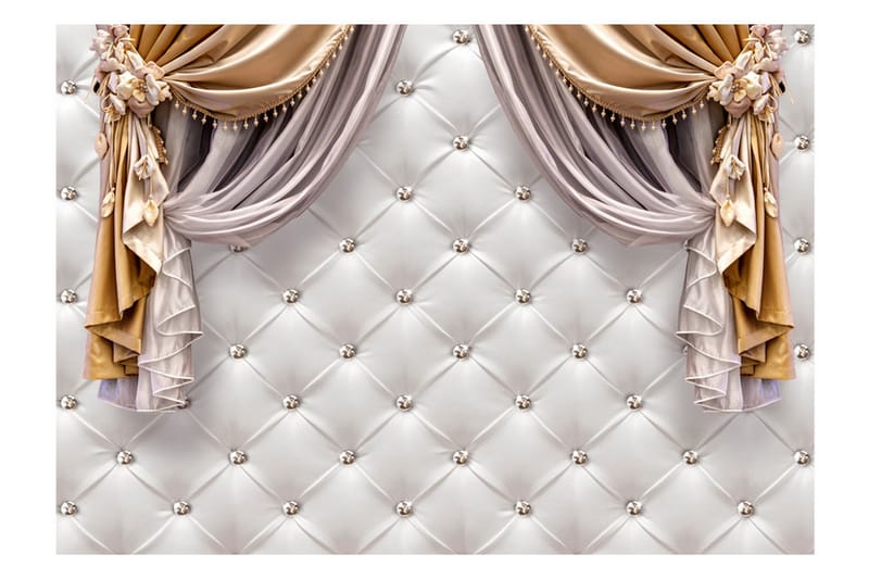 Fototapet Curtain Of Luxury 150x105 - Artgeist sp. z o. o. - Tapeter vardagsrum - Fototapet - Kökstapeter - Tapeter sovrum & sovrumstapet