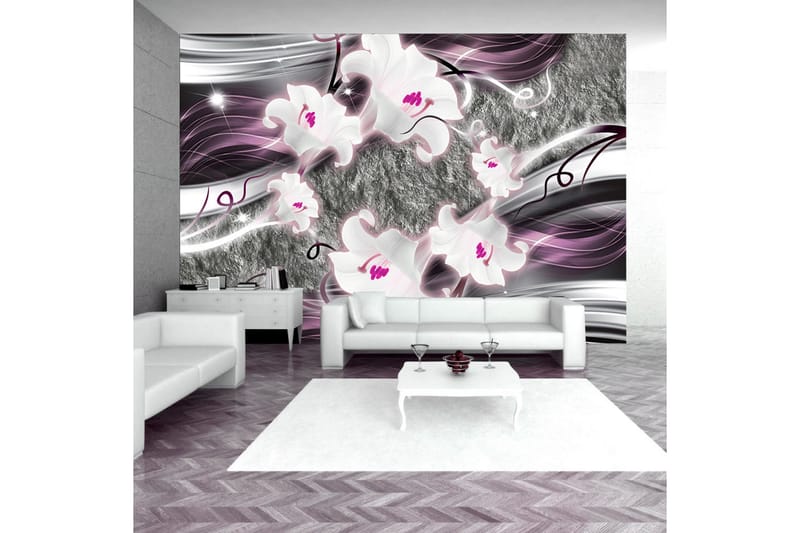 Fototapet Dance Of Charmed Lilies 150x105 - Artgeist sp. z o. o. - Tapeter vardagsrum - Fototapet - Kökstapeter - Tapeter sovrum & sovrumstapet