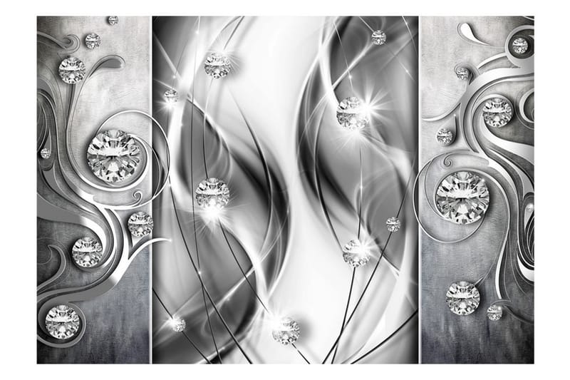 Fototapet Diamonds In Silver 250x175 - Artgeist sp. z o. o. - Tapeter vardagsrum - Fototapet - Kökstapeter - Tapeter sovrum & sovrumstapet