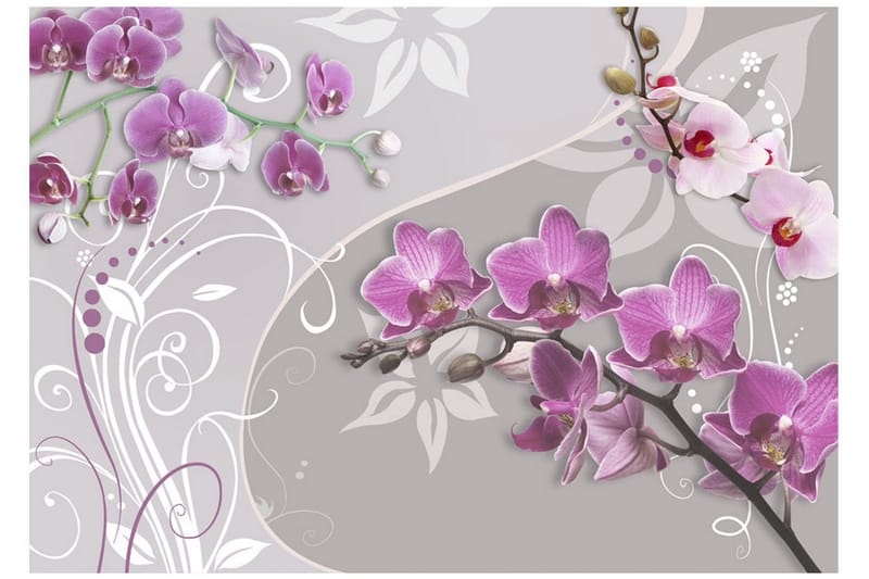 Fototapet Flight Of Purple Orchids 300x210 - Artgeist sp. z o. o. - Tapeter vardagsrum - Fototapet - Kökstapeter - Tapeter sovrum & sovrumstapet