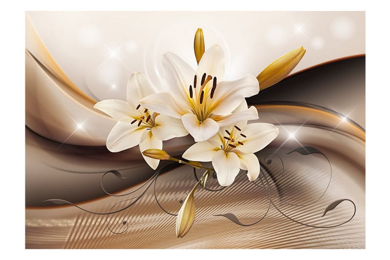 Fototapet Golden Lily 300x210 - Artgeist sp. z o. o. - Tapeter vardagsrum - Fototapet - Kökstapeter - Tapeter sovrum & sovrumstapet