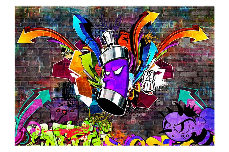 Fototapet Graffiti Colourful Attack 250x175 - Artgeist sp. z o. o. - Tapeter vardagsrum - Fototapet - Kökstapeter - Tapeter sovrum & sovrumstapet