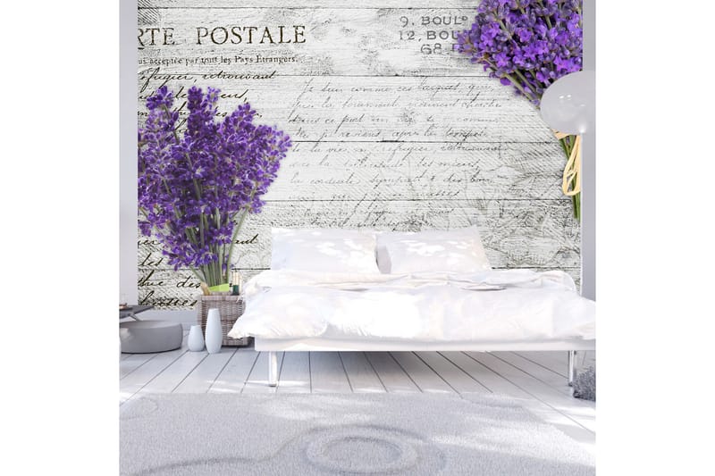 Fototapet Lavender Postcard 300x210 - Artgeist sp. z o. o. - Tapeter vardagsrum - Fototapet - Kökstapeter - Tapeter sovrum & sovrumstapet