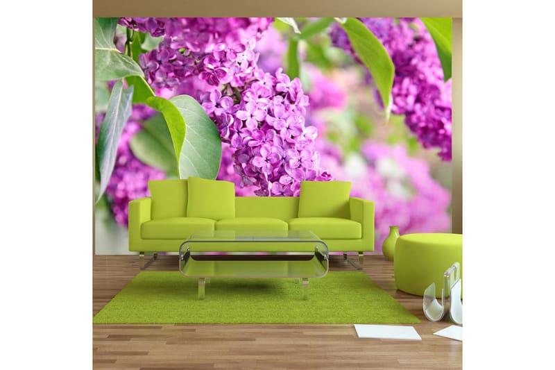 Fototapet Lilac Flowers 200x140 - Artgeist sp. z o. o. - Tapeter vardagsrum - Fototapet - Kökstapeter - Tapeter sovrum & sovrumstapet
