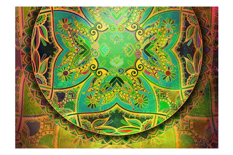Fototapet Mandala Emerald Fantasy 300x210 - Artgeist sp. z o. o. - Tapeter vardagsrum - Fototapet - Kökstapeter - Tapeter sovrum & sovrumstapet