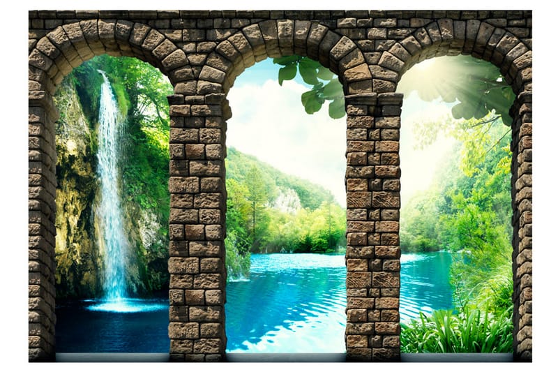 Fototapet Mysterious Waterfall 300x210 - Artgeist sp. z o. o. - Tapeter vardagsrum - Fototapet - Kökstapeter - Tapeter sovrum & sovrumstapet