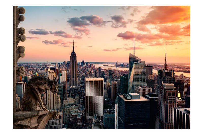 Fototapet New York The Skyscrapers And Sunset 150x105 - Artgeist sp. z o. o. - Tapeter vardagsrum - Fototapet - Kökstapeter - Tapeter sovrum & sovrumstapet
