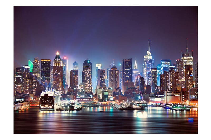 Fototapet Night In New York City 250x175 - Artgeist sp. z o. o. - Tapeter vardagsrum - Fototapet - Kökstapeter - Tapeter sovrum & sovrumstapet
