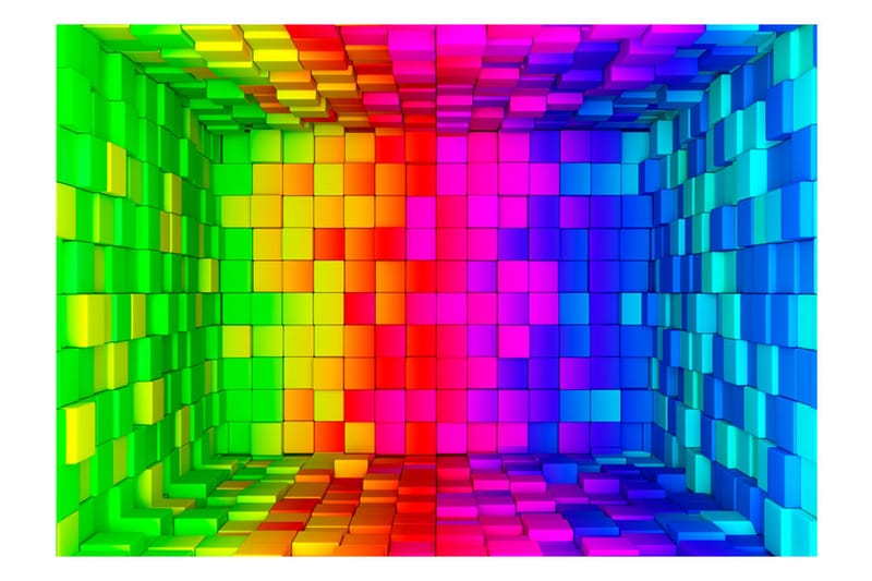 Fototapet Rainbow Cube 100x70 - Artgeist sp. z o. o. - Tapeter vardagsrum - Fototapet - Kökstapeter - Tapeter sovrum & sovrumstapet