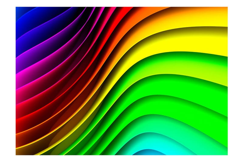 Fototapet Rainbow Waves 300x210 - Artgeist sp. z o. o. - Tapeter vardagsrum - Fototapet - Kökstapeter - Tapeter sovrum & sovrumstapet