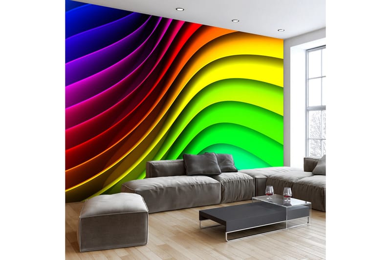 Fototapet Rainbow Waves 300x210 - Artgeist sp. z o. o. - Tapeter vardagsrum - Fototapet - Kökstapeter - Tapeter sovrum & sovrumstapet