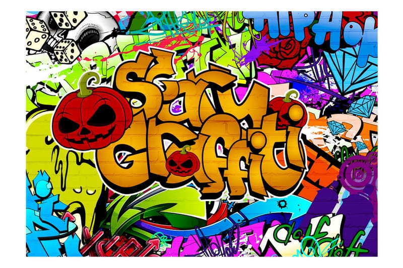 Fototapet Scary Graffiti 300x210 - Artgeist sp. z o. o. - Tapeter vardagsrum - Fototapet - Kökstapeter - Tapeter sovrum & sovrumstapet