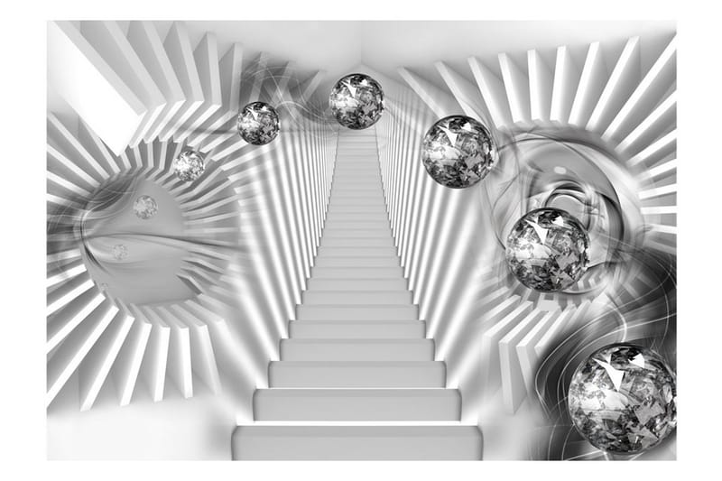 Fototapet Silver Stairs 250x175 - Artgeist sp. z o. o. - Tapeter vardagsrum - Fototapet - Kökstapeter - Tapeter sovrum & sovrumstapet