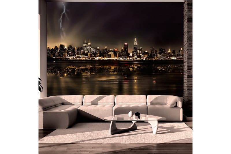 Fototapet Storm In New York City 100x70 - Artgeist sp. z o. o. - Tapeter vardagsrum - Fototapet - Kökstapeter - Tapeter sovrum & sovrumstapet