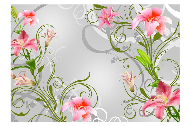 Fototapet Subtle Beauty Of The Lilies III 150x105 - Artgeist sp. z o. o. - Tapeter vardagsrum - Fototapet - Kökstapeter - Tapeter sovrum & sovrumstapet