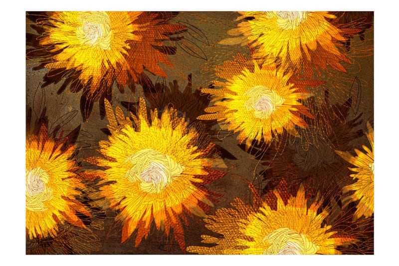 Fototapet Sunflower Dance 300x210 - Artgeist sp. z o. o. - Tapeter vardagsrum - Fototapet - Kökstapeter - Tapeter sovrum & sovrumstapet